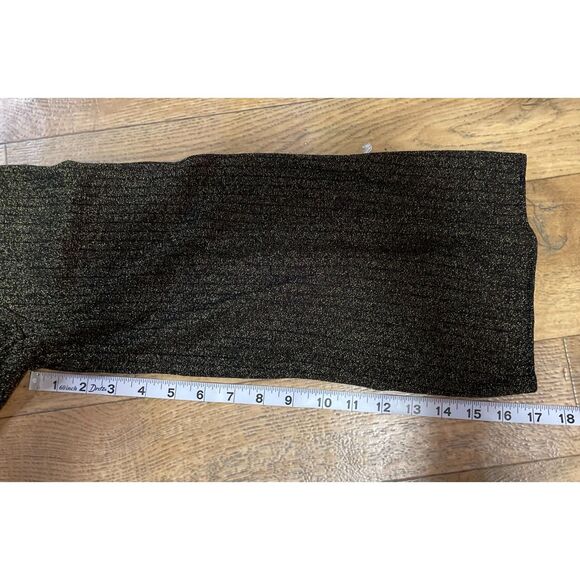 Banana Republic Gold Metallic Mock Neck Ribbed Bell Sleeve Top XXL NWT - Picture 7 of 8